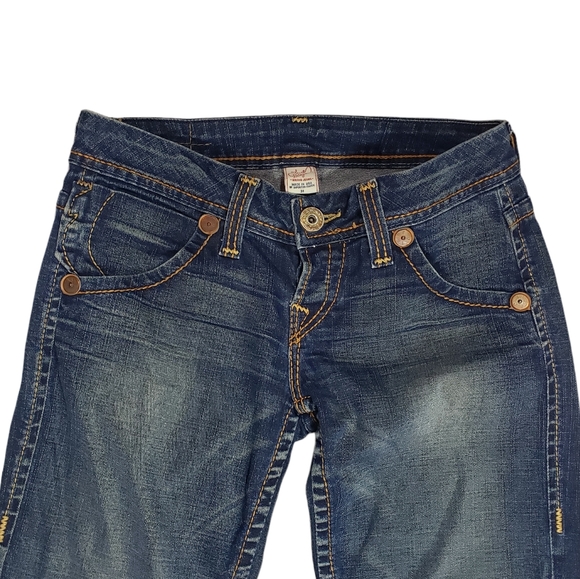 True Religion Jeans Size 31. Button Fly Low Rise Flare Thick Stitch - Picture 4 of 16